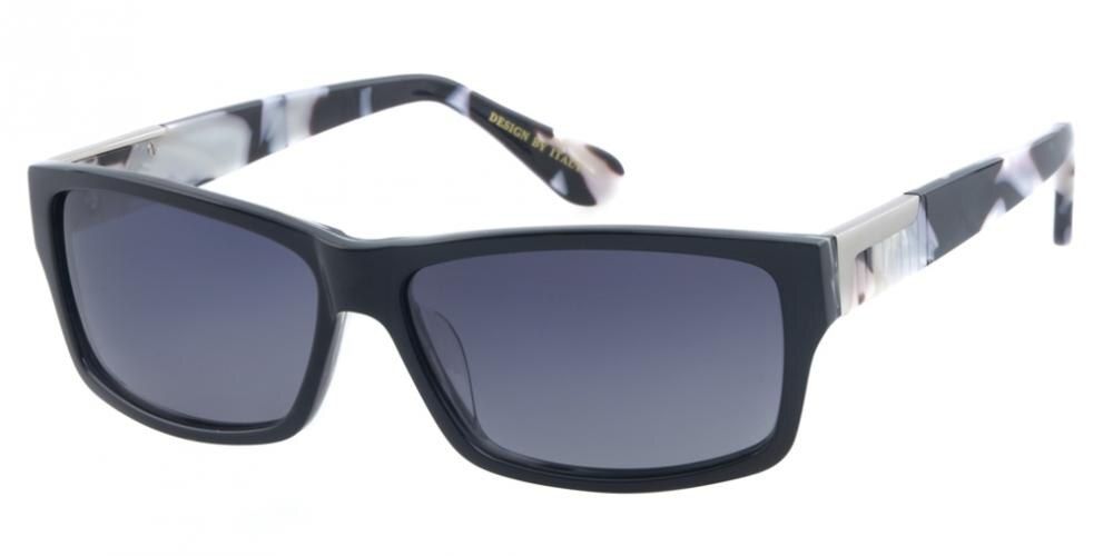 Dominic Black/Zebra Rectangle Acetate Sunglasses