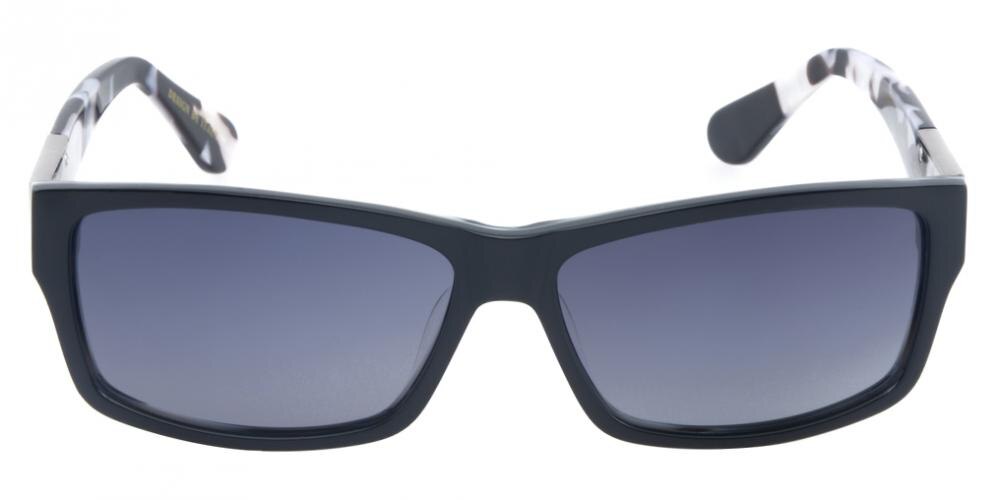 Dominic Black/Zebra Rectangle Acetate Sunglasses