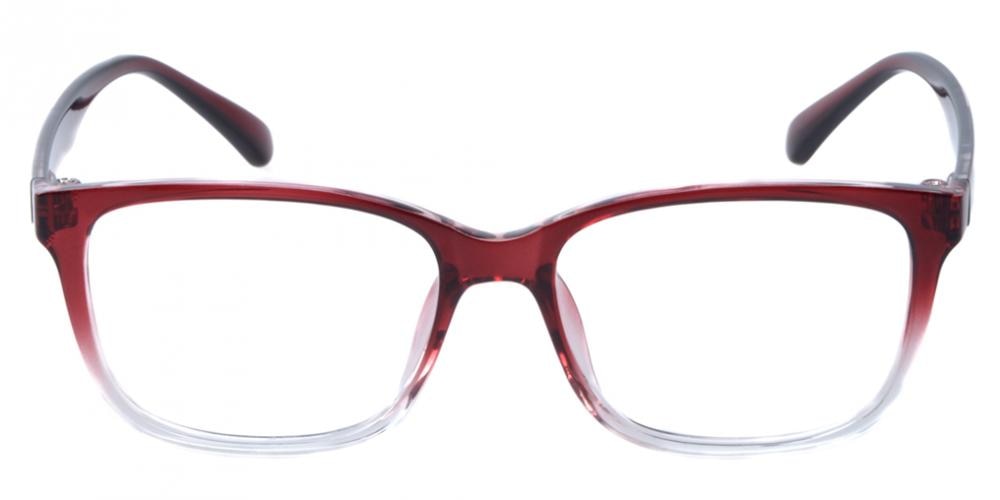 StCharles Burgundy/Crystal Rectangle TR90 Eyeglasses