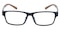 BowlingGreen Black/Brown Rectangle TR90 Eyeglasses