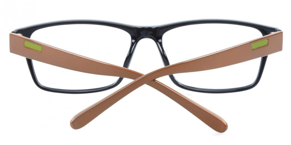 BowlingGreen Black/Brown Rectangle TR90 Eyeglasses