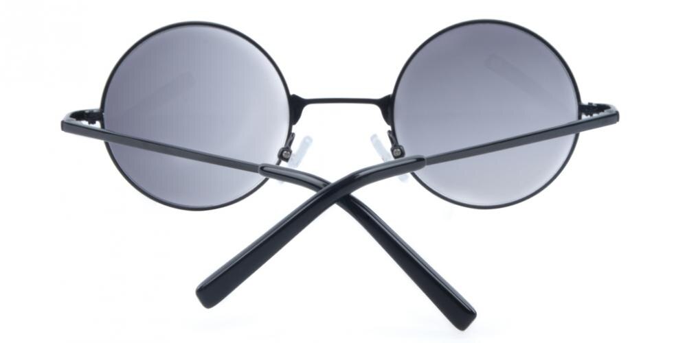 Poitiers Black Round Metal Sunglasses