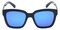 NewCastle Black (Blue Mirror-coating) Classic Wayframe Plastic Sunglasses