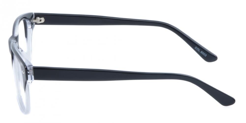 Poughkeepsie Black/Crystal Rectangle Acetate Eyeglasses