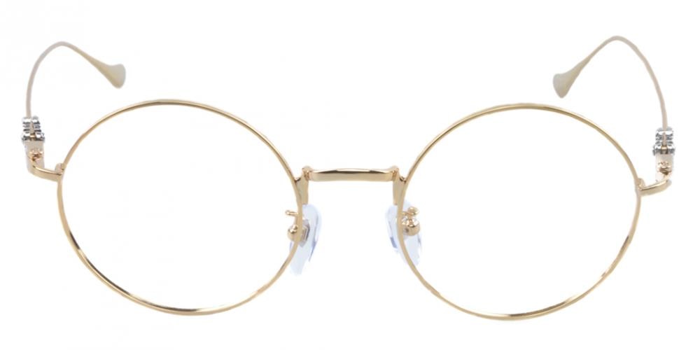 SaultSteMarie Golden Round Metal Eyeglasses