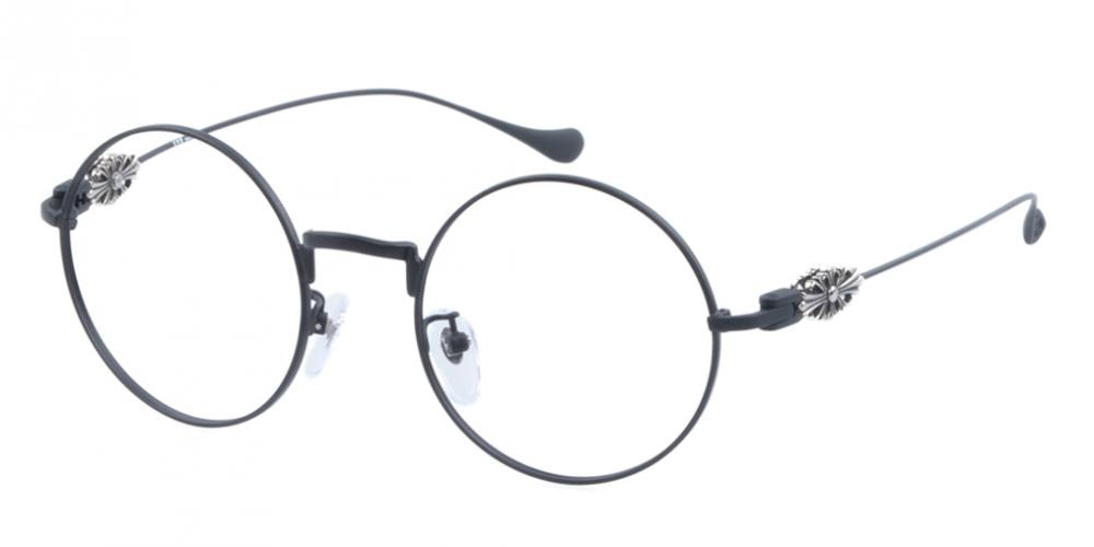 SaultSteMarie Black Round Metal Eyeglasses