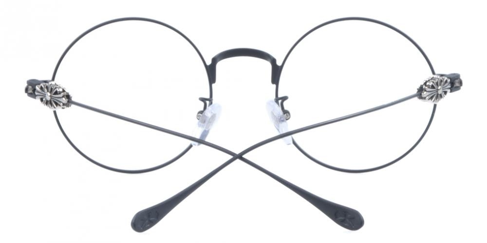SaultSteMarie Black Round Metal Eyeglasses