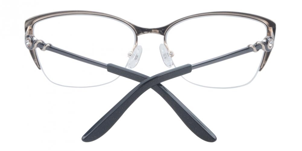 Bblythe Cat-Eye Black Cat Eye Metal Eyeglasses