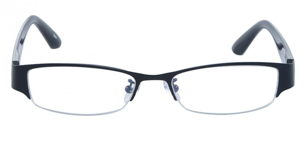Doreen Black Rectangle Metal Eyeglasses