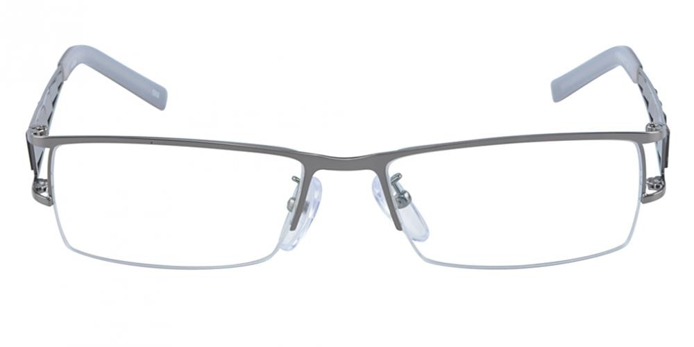 Bartholomew Gunmetal Rectangle Metal Eyeglasses