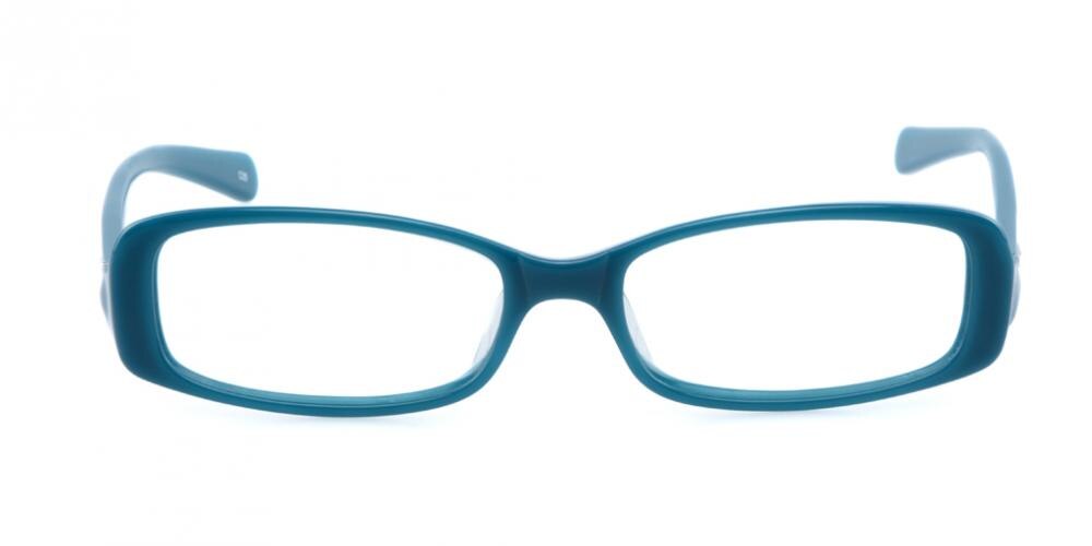 Genevieve Cyan Rectangle Acetate Eyeglasses