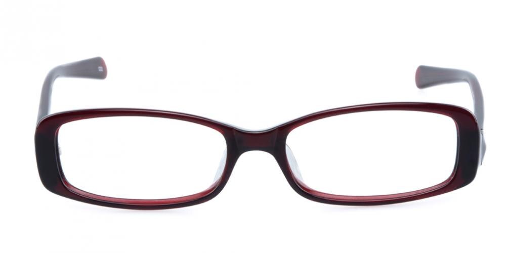 Genevieve Burgundy Rectangle Acetate Eyeglasses