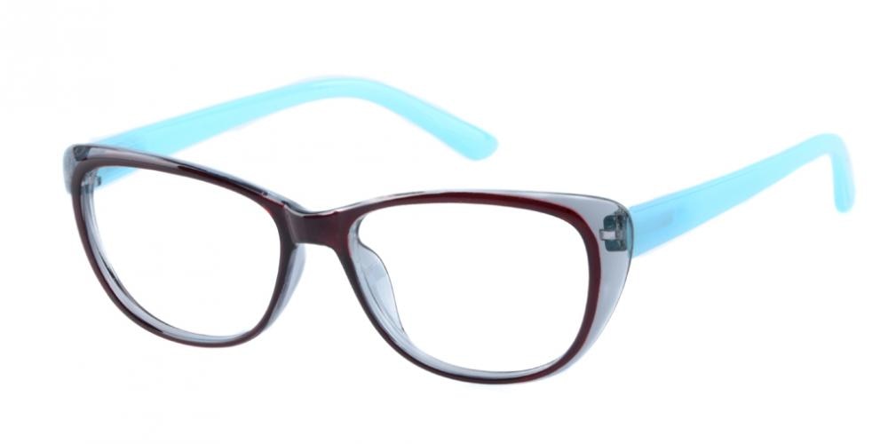Astrid Cat-Eye Brown/Blue Cat Eye Plastic Eyeglasses