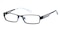 Edmund Black Rectangle Metal Eyeglasses