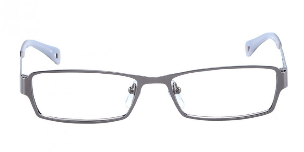 Edmund Gunmetal Rectangle Metal Eyeglasses