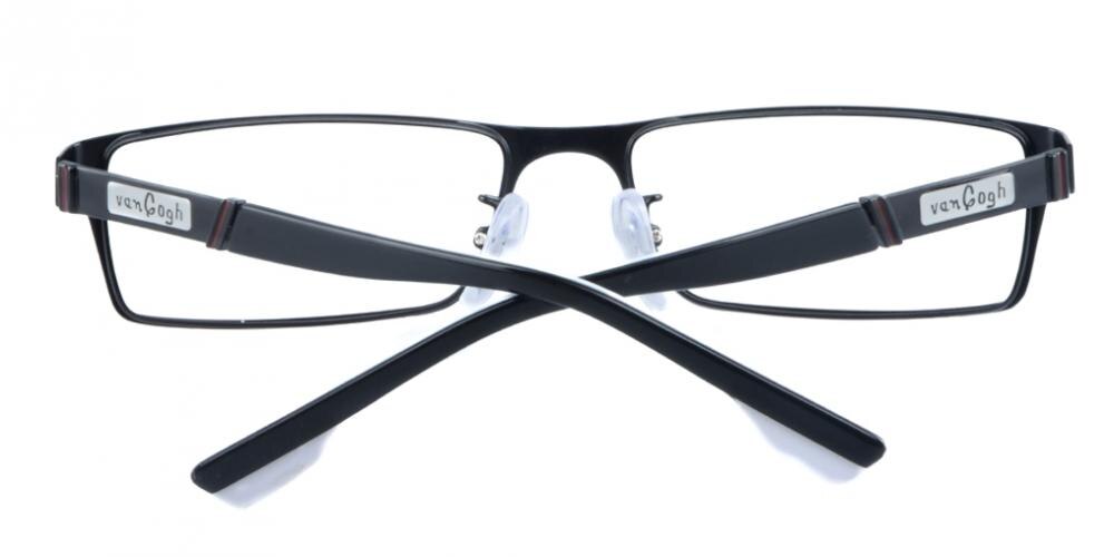 Cornelius Black Rectangle Metal Eyeglasses