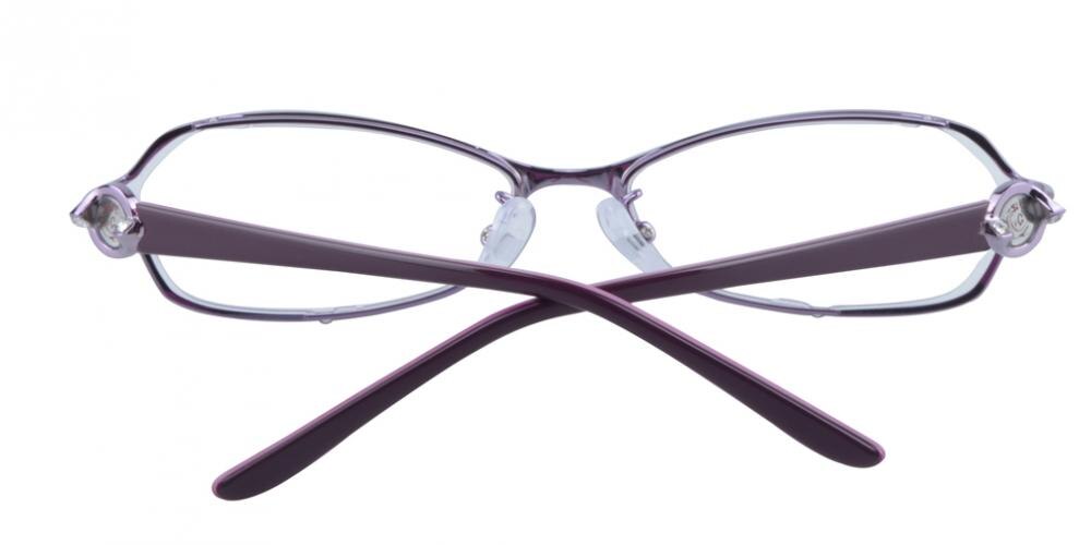Constance Purple Rectangle Metal Eyeglasses