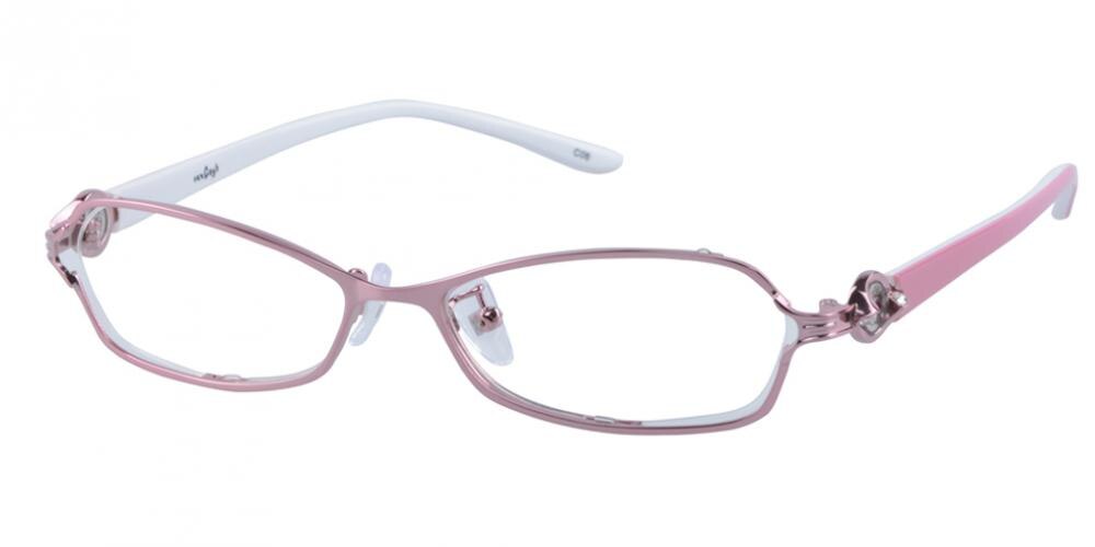 Constance Pink Rectangle Metal Eyeglasses