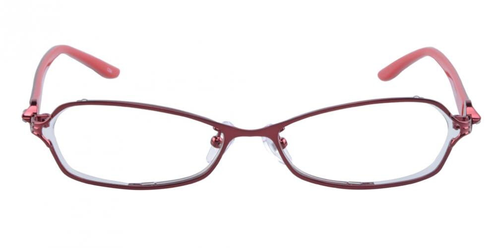 Constance Red Rectangle Metal Eyeglasses