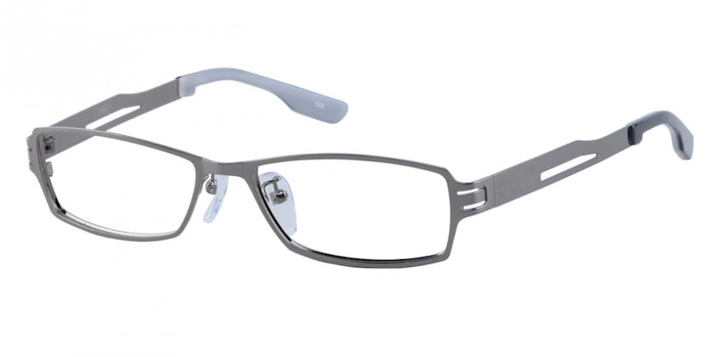 Adonis Gunmetal Rectangle Metal Eyeglasses