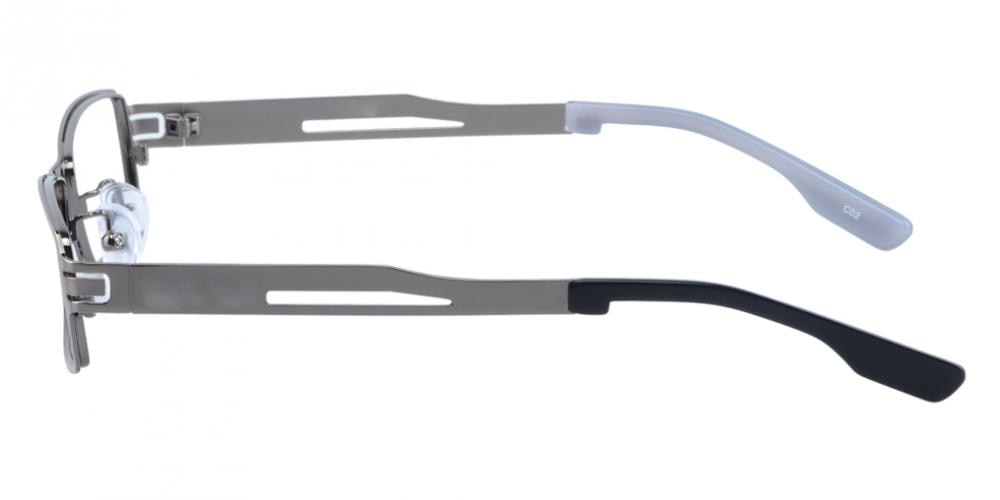 Adonis Gunmetal Rectangle Metal Eyeglasses