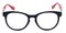 Carson Black/Red Round Acetate Eyeglasses