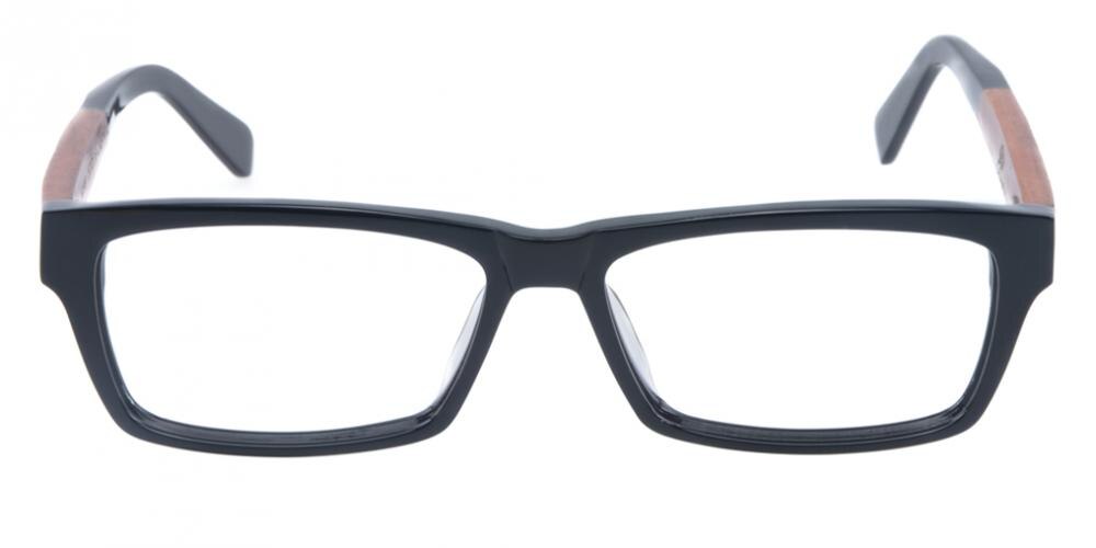 WalnutCreek Black Rectangle Acetate Eyeglasses