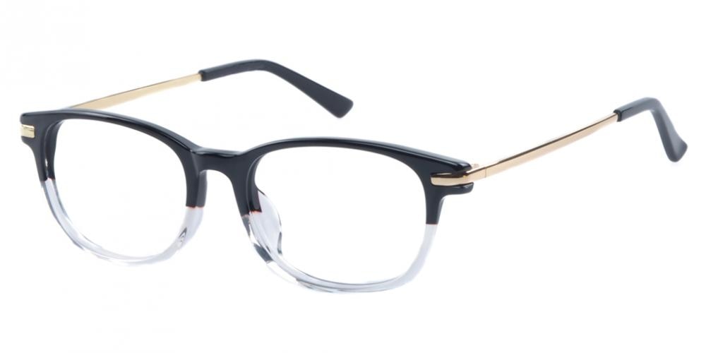 Beauvais Black/Crystal Classic Wayframe Acetate Eyeglasses