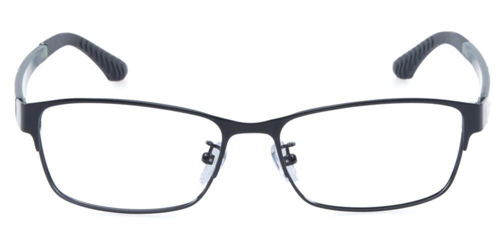 Bancroft Black Rectangle Metal Eyeglasses