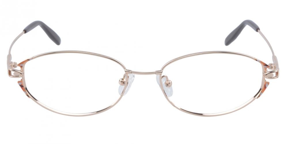 Lillian Golden Oval Metal Eyeglasses