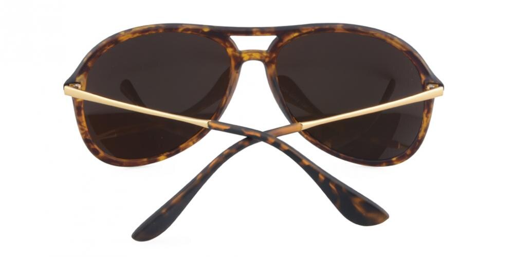Moulineaux Tortoise (Yellow Mirror-coating) Aviator Plastic Sunglasses