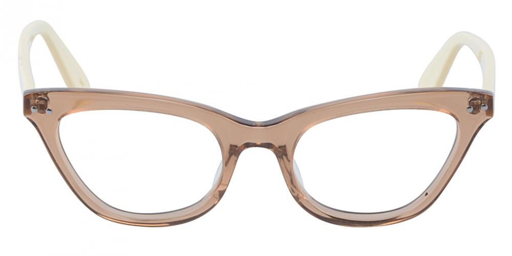 Florence Cat-Eye Brown/Cream Cat Eye Acetate Eyeglasses
