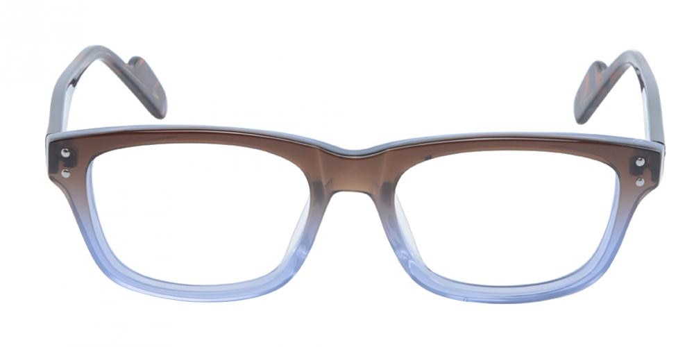 Asnieres Brown/Purple Rectangle Acetate Eyeglasses
