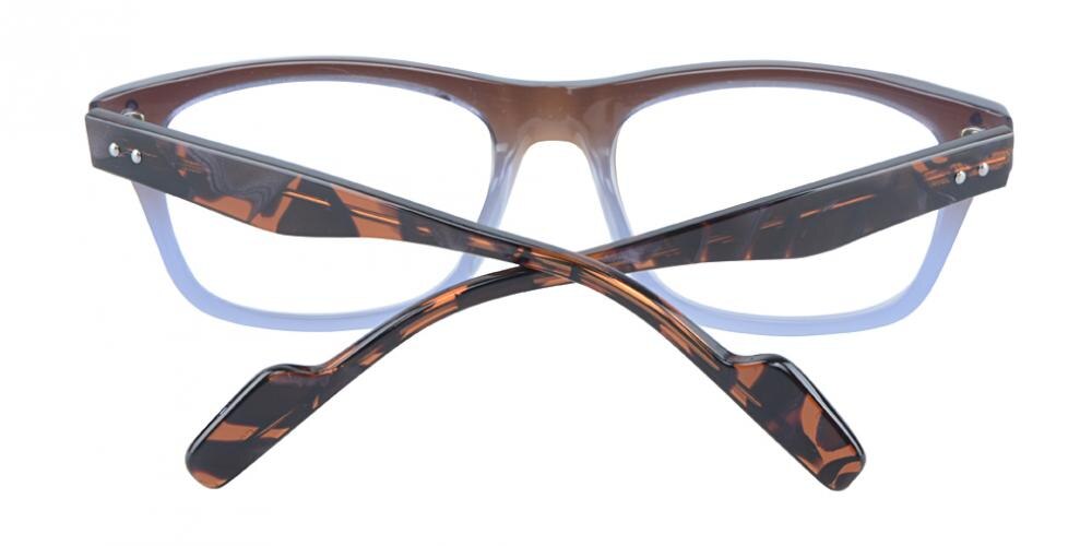 Asnieres Brown/Purple Rectangle Acetate Eyeglasses