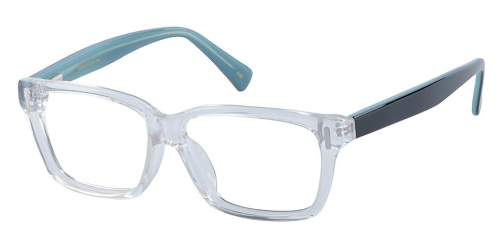 Boulogne Crystal/Blue Rectangle Acetate Eyeglasses