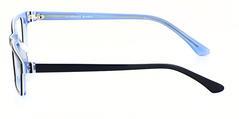 Warrenville Black/Blue Rectangle Acetate Eyeglasses