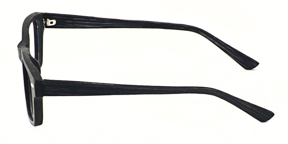 Lombard Black Rectangle Acetate Eyeglasses