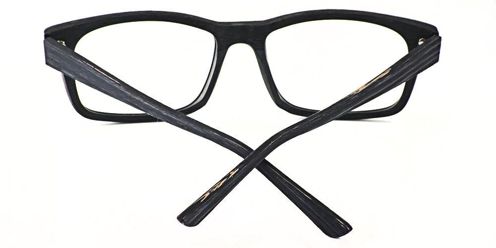 Lombard Black Rectangle Acetate Eyeglasses