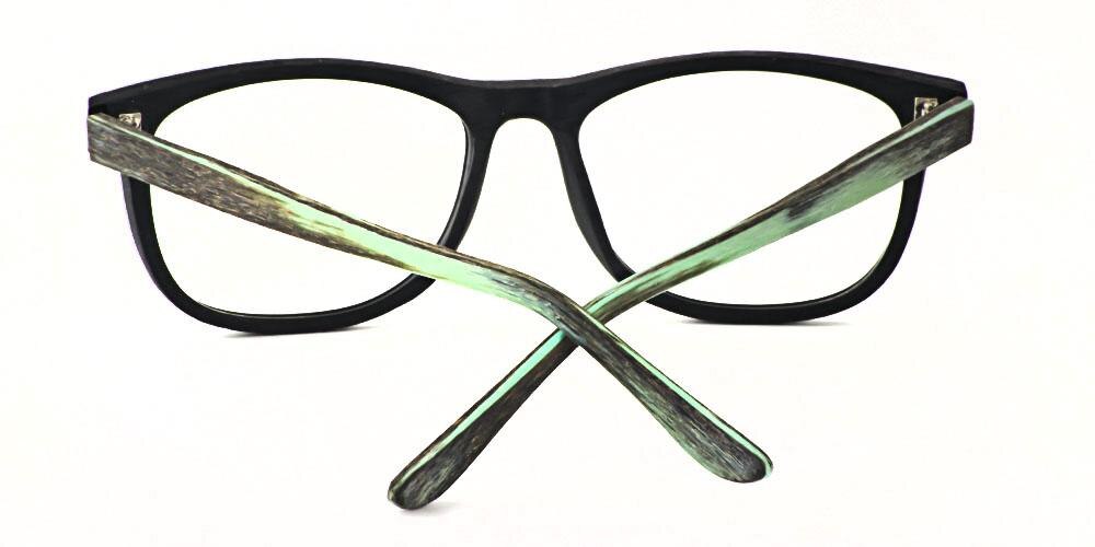 Wheaton Black/Green Classic Wayframe Acetate Eyeglasses