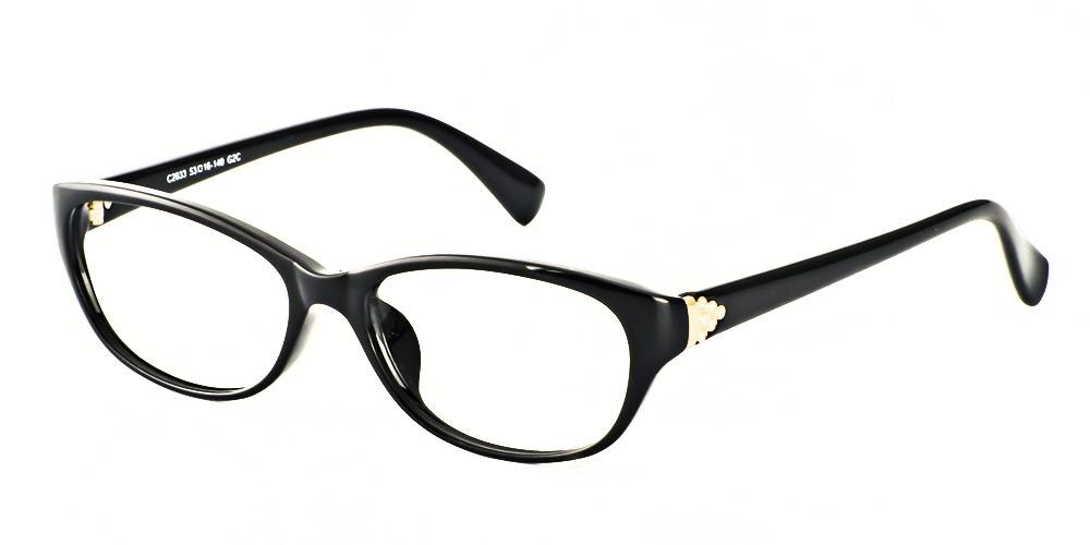 Cicero Black Rectangle Plastic Eyeglasses