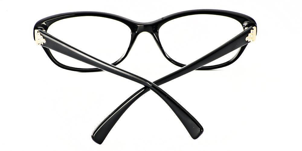 Cicero Black Rectangle Plastic Eyeglasses