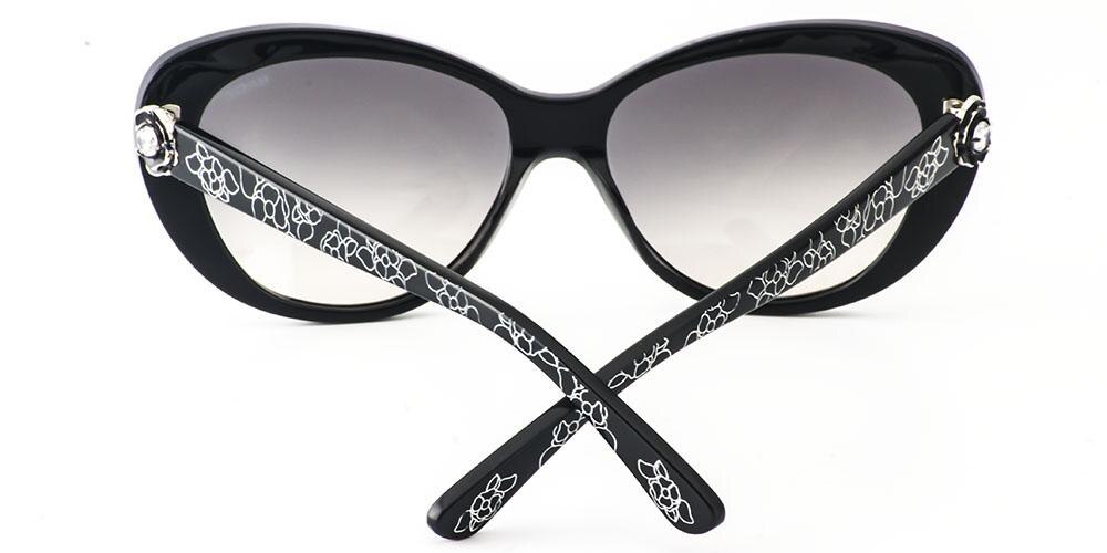 Gabrielle Black Cat Eye Acetate Sunglasses