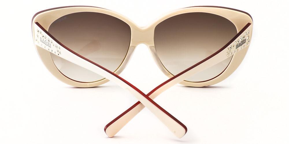 Daphne White/Red Cat Eye Acetate Sunglasses