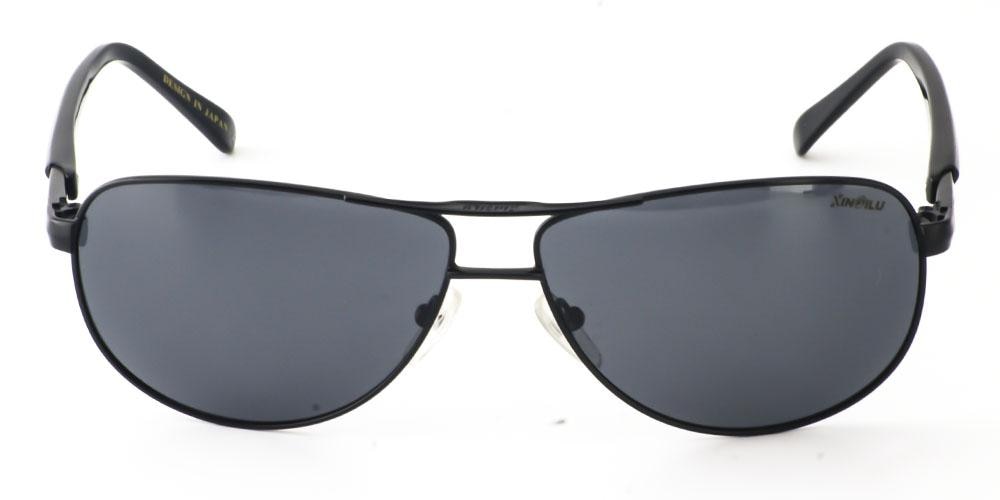 Clermont Black Aviator Metal Sunglasses