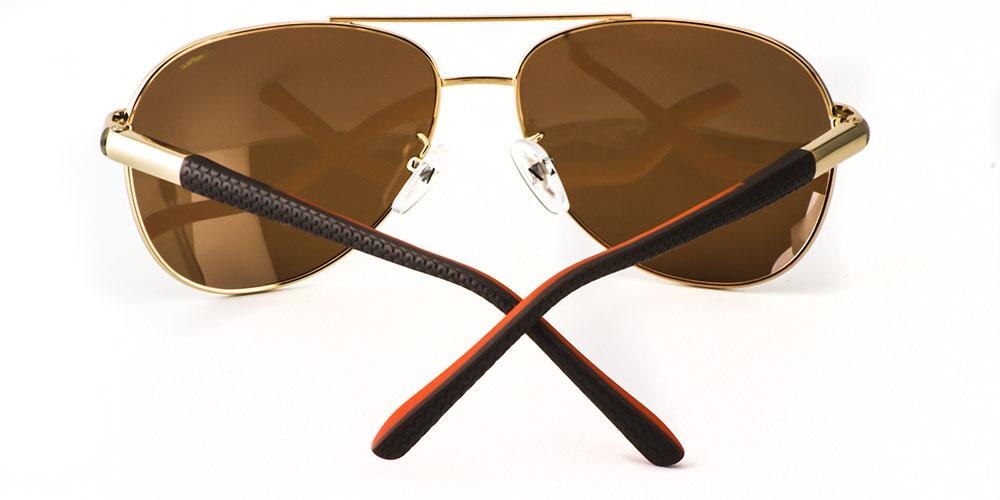 Strasbourg Golden Aviator Metal Sunglasses