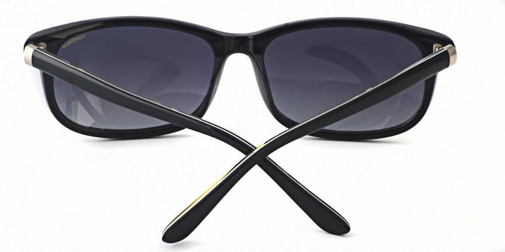 Billancourt Black Rectangle Acetate Sunglasses