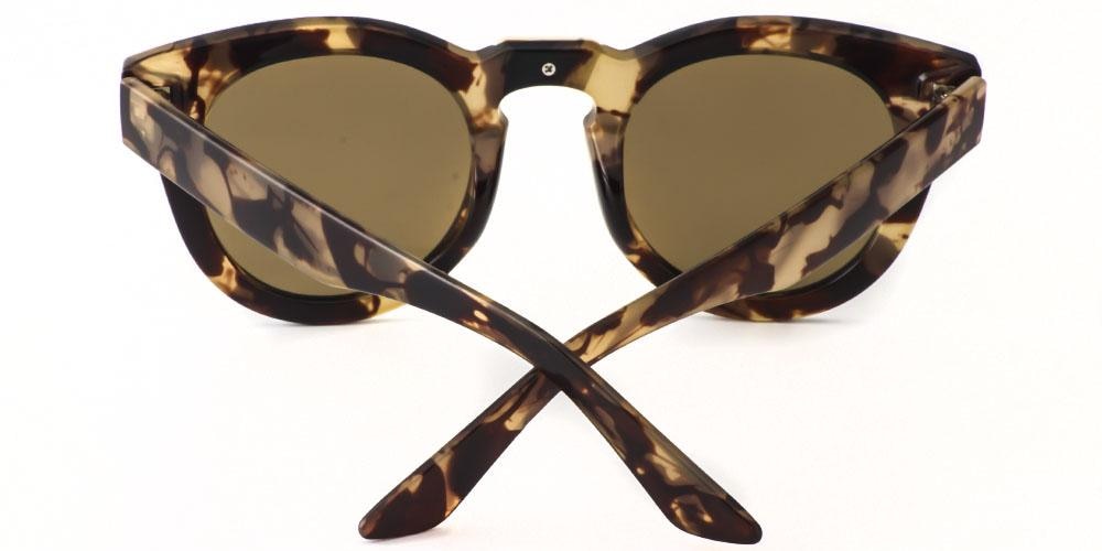 Champigny Brown/Champagne Round Plastic Sunglasses