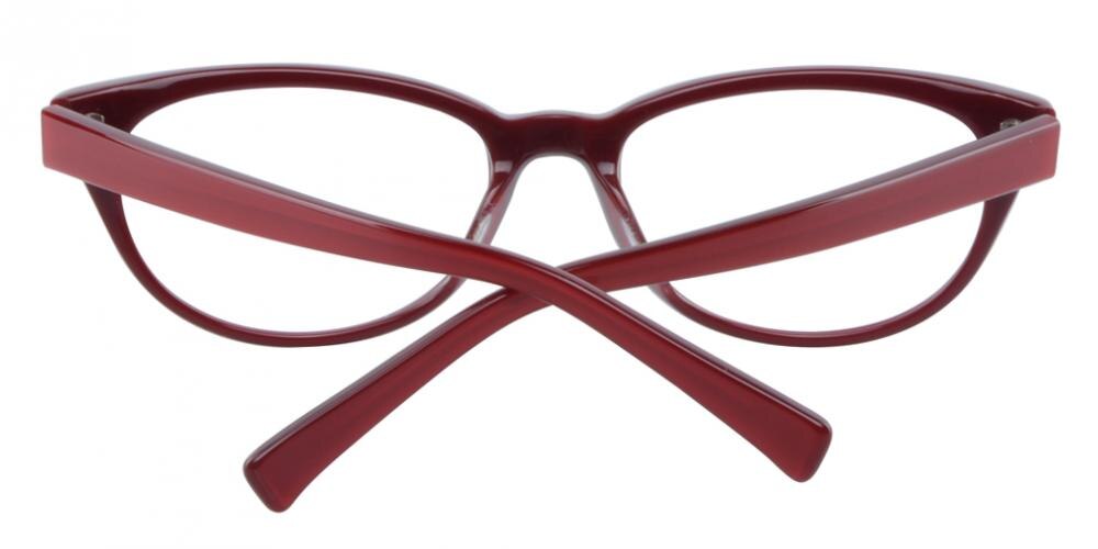 Brentwood Red Oval Acetate Eyeglasses