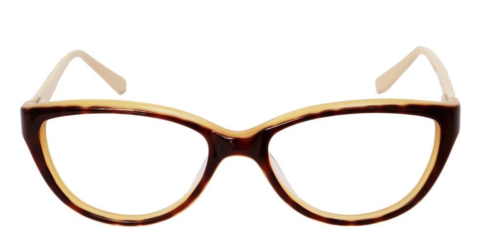 Myra Tortoise/Cream Cat Eye Acetate Eyeglasses