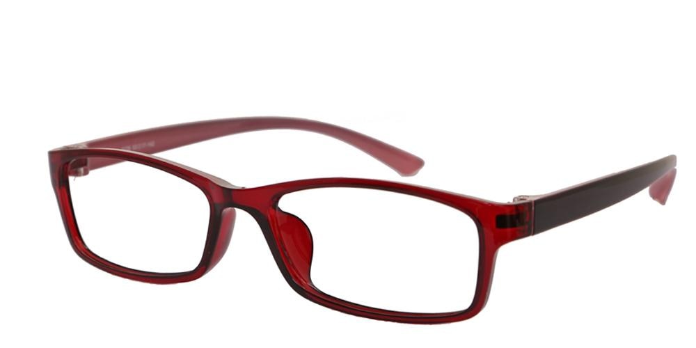 Quincy Red Rectangle TR90 Eyeglasses